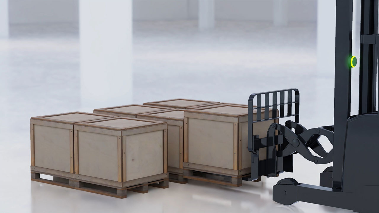 Laser Fork Solution in use on a forklift